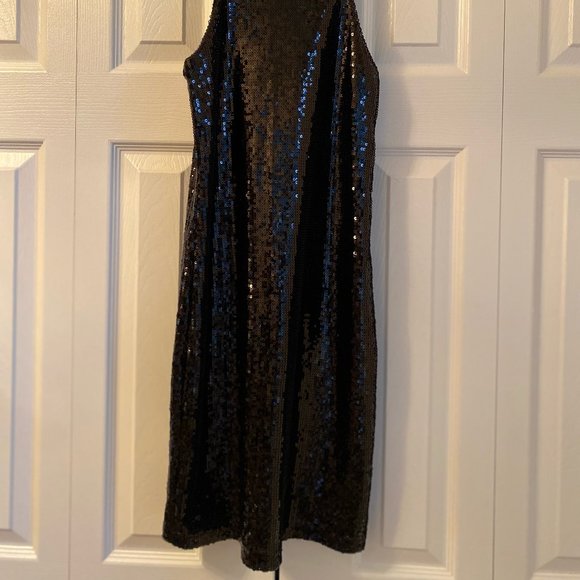 Bershka Black Sequin Mini Dress Size M - Picture 2 of 2